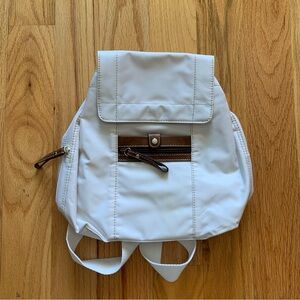 Nine West White and Brown Women's Mini Flap Over Backpack